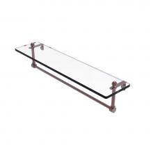 Allied Brass PR-1/22TB-CA - 22 Inch Glass Vanity Shelf with Integrated Towel Bar