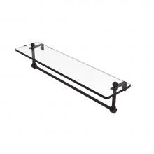 Allied Brass PR-1/22TB-ORB - 22 Inch Glass Vanity Shelf with Integrated Towel Bar