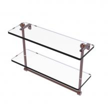Allied Brass PR-2/16TB-CA - 16 Inch Two Tiered Glass Shelf with Integrated Towel Bar
