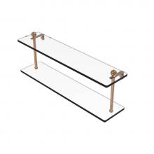 Allied Brass PR-2/22-BBR - 22 Inch Two Tiered Glass Shelf