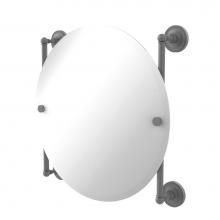 Allied Brass PR-27-90-GYM - Prestige Regal Collection Round Frameless Rail Mounted Mirror