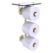 Allied Brass PR-35-3VS-PNI - Prestige Regal Collection 3 Roll Toilet Paper Holder with Glass Shelf - Polished Nickel