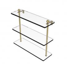 Allied Brass PR-5/16-SBR - 16 Inch Triple Tiered Glass Shelf
