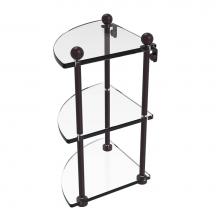 Allied Brass PR-6-ABZ - Three Tier Corner Glass Shelf