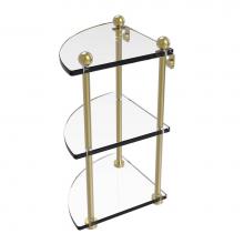 Allied Brass PR-6-SBR - Three Tier Corner Glass Shelf