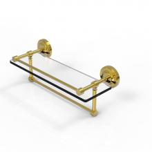 Allied Brass PRBP-1TB/16-GAL-PB - 16 Inch Gallery Glass Shelf with Towel Bar