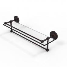 Allied Brass PRBP-1TB/22-GAL-VB - 22 Inch Gallery Glass Shelf with Towel Bar