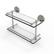 Allied Brass PRBP-2/16-GAL-SN - Prestige Regal 16 Inch Double Glass Shelf with Gallery Rail