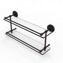 Allied Brass PRBP-2/22-GAL-ABZ - Prestige Regal 22 Inch Double Glass Shelf with Gallery Rail
