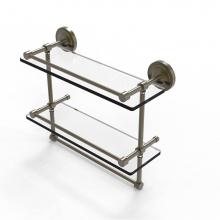 Allied Brass PRBP-2TB/16-GAL-ABR - 16 Inch Gallery Double Glass Shelf with Towel Bar