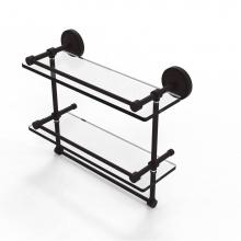 Allied Brass PRBP-2TB/16-GAL-ORB - 16 Inch Gallery Double Glass Shelf with Towel Bar