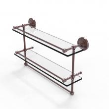 Allied Brass PRBP-2TB/22-GAL-CA - 22 Inch Gallery Double Glass Shelf with Towel Bar