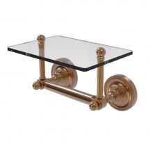 Allied Brass PR-GLT-24-BBR - Prestige Regal Collection Two Post Toilet Tissue Holder with Glass Shelf