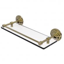 Allied Brass QN-1/16-GAL-UNL - Que New 16 Inch Tempered Glass Shelf with Gallery Rail