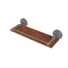 Allied Brass QN-1-16-GAL-IRW-GYM - Que New Collection 16 Inch Solid IPE Ironwood Shelf with Gallery Rail