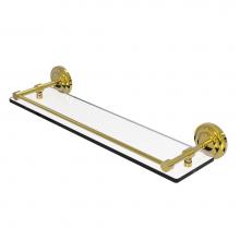 Allied Brass QN-1/22-GAL-PB - Que New 22 Inch Tempered Glass Shelf with Gallery Rail