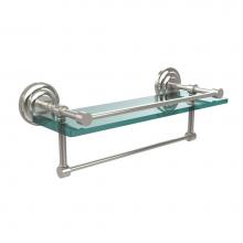 Allied Brass QN-1TB/16-GAL-PNI - 16 Inch Gallery Glass Shelf with Towel Bar