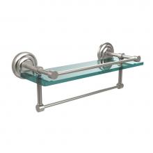 Allied Brass QN-1TB/16-GAL-SN - 16 Inch Gallery Glass Shelf with Towel Bar