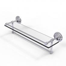 Allied Brass QN-1TB/22-GAL-PC - 22 Inch Gallery Glass Shelf with Towel Bar