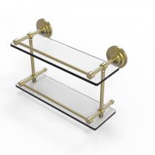Allied Brass QN-2/16-GAL-SBR - Que New 16 Inch Double Glass Shelf with Gallery Rail