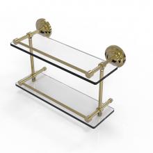 Allied Brass QN-2/16-GAL-UNL - Que New 16 Inch Double Glass Shelf with Gallery Rail