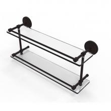 Allied Brass QN-2/22-GAL-ORB - Que New 22 Inch Double Glass Shelf with Gallery Rail