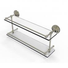 Allied Brass QN-2/22-GAL-PNI - Que New 22 Inch Double Glass Shelf with Gallery Rail