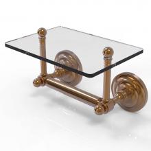 Allied Brass QN-GLT-24-BBR - Que New Collection Two Post Toilet Tissue Holder with Glass Shelf