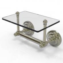 Allied Brass QN-GLT-24-PNI - Que New Collection Two Post Toilet Tissue Holder with Glass Shelf