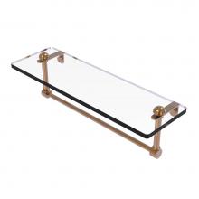 Allied Brass RC-1/16TB-BBR - 16 Inch Glass Vanity Shelf with Integrated Towel Bar
