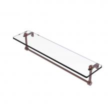 Allied Brass RC-1/22TB-CA - 22 Inch Glass Vanity Shelf with Integrated Towel Bar