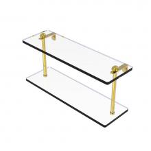Allied Brass RC-2/16-PB - 16 Inch Two Tiered Glass Shelf