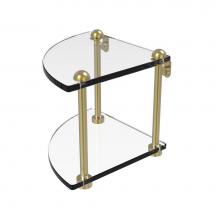 Allied Brass RC-3-SBR - Two Tier Corner Glass Shelf