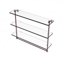 Allied Brass RC-5/16TB-CA - 16 Inch Triple Tiered Glass Shelf with Integrated Towel Bar
