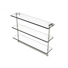 Allied Brass RC-5/22TB-PNI - 22 Inch Triple Tiered Glass Shelf with Integrated Towel Bar