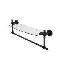 Allied Brass RD-33TB/18-ABZ - Retro Dot Collection 18 Inch Glass Vanity Shelf with Integrated Towel Bar