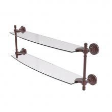 Allied Brass RD-34/24-CA - Retro Dot Collection 24 Inch Two Tiered Glass Shelf