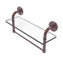 Allied Brass RM-1-16TB-CA - Remi Collection 16 Inch Glass Vanity Shelf with Integrated Towel Bar