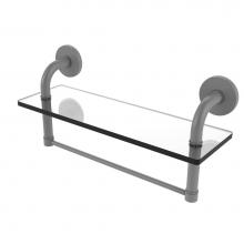 Allied Brass RM-1-16TB-GYM - Remi Collection 16 Inch Glass Vanity Shelf with Integrated Towel Bar