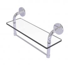 Allied Brass RM-1-16TB-PC - Remi Collection 16 Inch Glass Vanity Shelf with Integrated Towel Bar