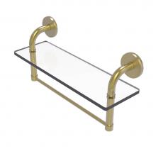 Allied Brass RM-1-16TB-SBR - Remi Collection 16 Inch Glass Vanity Shelf with Integrated Towel Bar
