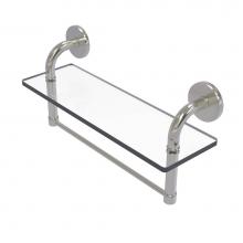 Allied Brass RM-1-16TB-SN - Remi Collection 16 Inch Glass Vanity Shelf with Integrated Towel Bar