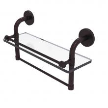 Allied Brass RM-1-16TB-GAL-ABZ - Remi Collection 16 Inch Gallery Glass Shelf with Towel Bar
