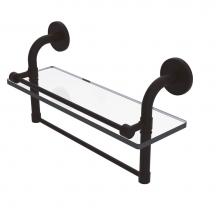 Allied Brass RM-1-16TB-GAL-ORB - Remi Collection 16 Inch Gallery Glass Shelf with Towel Bar