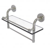Allied Brass RM-1-16TB-GAL-SN - Remi Collection 16 Inch Gallery Glass Shelf with Towel Bar