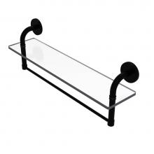 Allied Brass RM-1-22TB-BKM - Remi Collection 22 Inch Glass Vanity Shelf with Integrated Towel Bar
