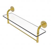 Allied Brass RM-1-22TB-PB - Remi Collection 22 Inch Glass Vanity Shelf with Integrated Towel Bar
