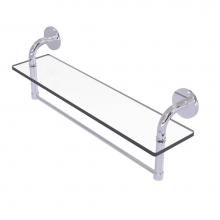 Allied Brass RM-1-22TB-PC - Remi Collection 22 Inch Glass Vanity Shelf with Integrated Towel Bar