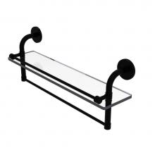 Allied Brass RM-1-22TB-GAL-BKM - Remi Collection 22 Inch Gallery Glass Shelf with Towel Bar