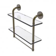 Allied Brass RM-2-16TB-ABR - Remi Collection 16 Inch Two Tiered Glass Shelf with Integrated Towel Bar